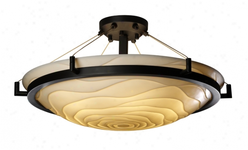 Porcelina Wave Bronze 20 1/2" Wide Ceiling Light Fixture (25427)