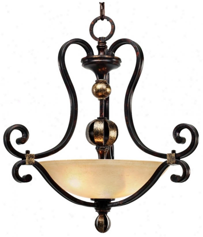 Portland Fired Bronze 23" Wide Pendant Chandelier (t1551)