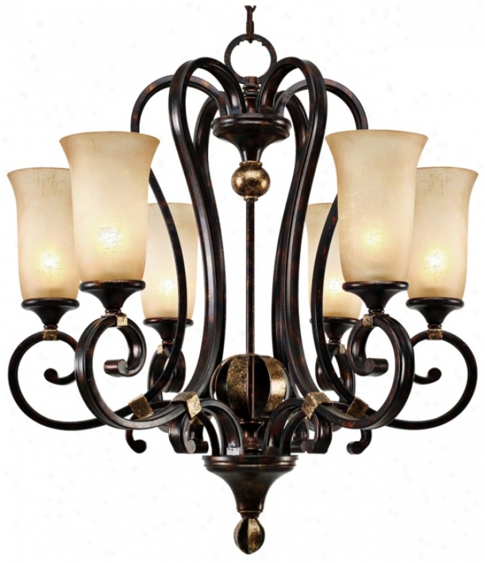 Portland Fired Bronze 28" Wide Chandelier (t1547)