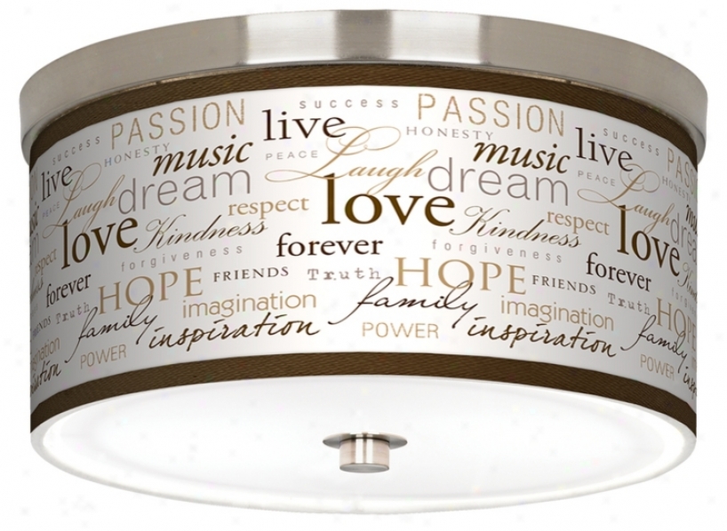 Positivity Giclee Nickel 10 1/4" Wide Ceiling Light (j9214-p7719)