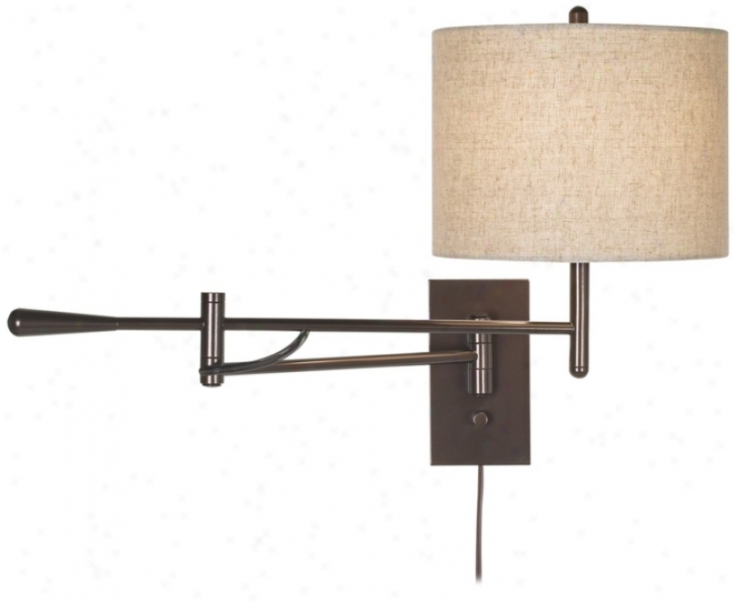 Possini Contemporary Bronze Rush Plug-in Swing Arm Wall Lamp (p1739)