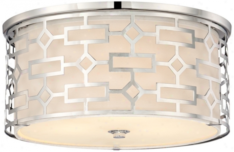 Possini Cut-out Chrome 14" Wide Ceiling Light Fixture (u8931)