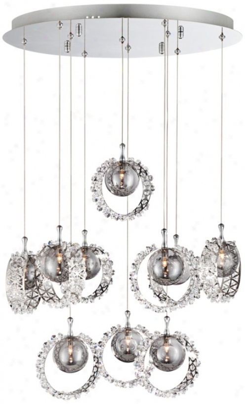 Possini Euro 18" Wide Chrome Crystal Bangles Chandelier (v8480)