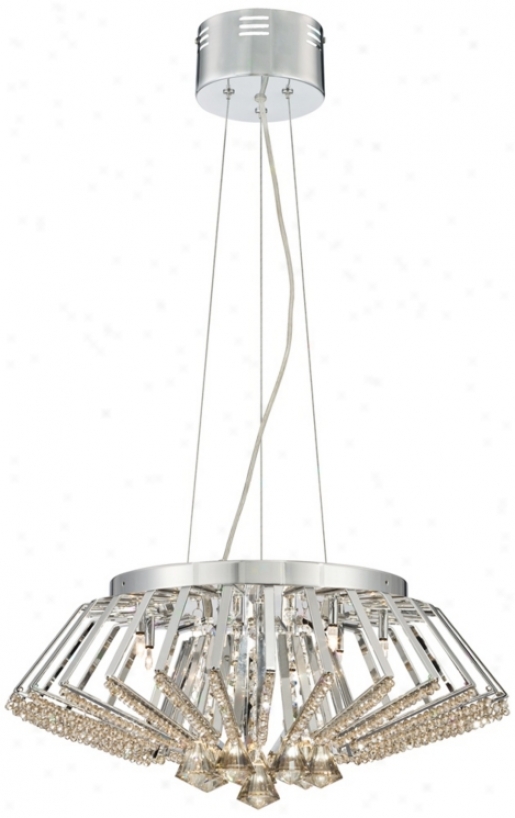 Possini Euro 20" Wide Chrome And Crystal Pendant Light (v8499)