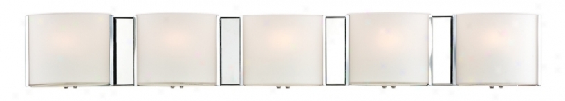 Possini Euro 33 1/4" Wide Frosted Glass Band Bathroom Light (v5221)