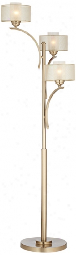 Possini Euro Alecia 3-light Satin Brass Floor Lamp (w7449)