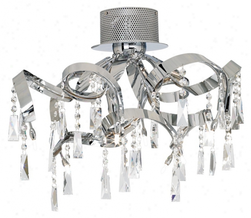 Possini Euro Chrome Ribbon 25 1/4" Wide Ceiling Light (51865)