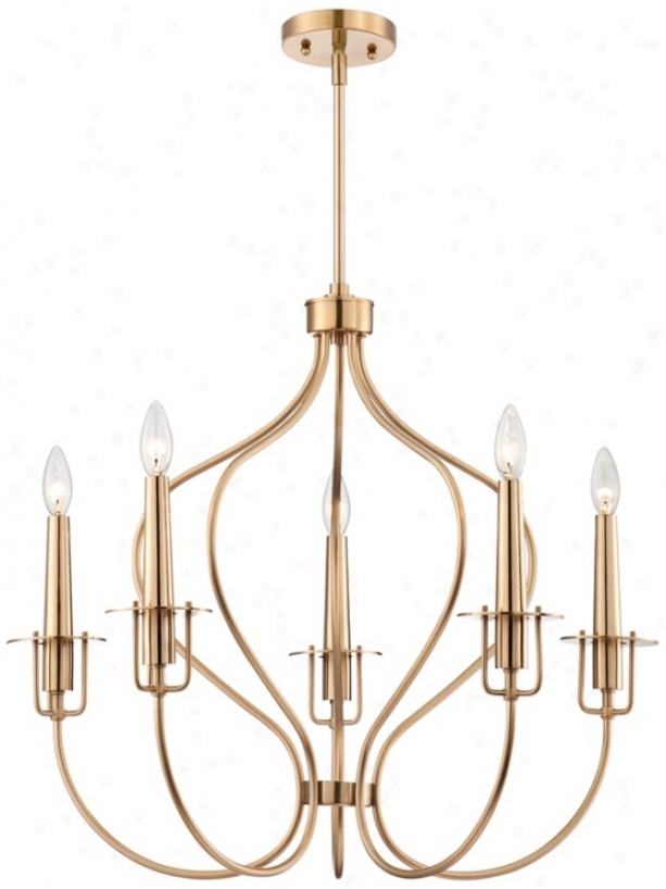 Possini Euro Curve 5-light 27" Wide Burnish Brass Chandelier (w2938)