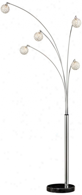 Possini Euro Sketch Allegra Crystal Ball Arc Floor Lamp (v2770)