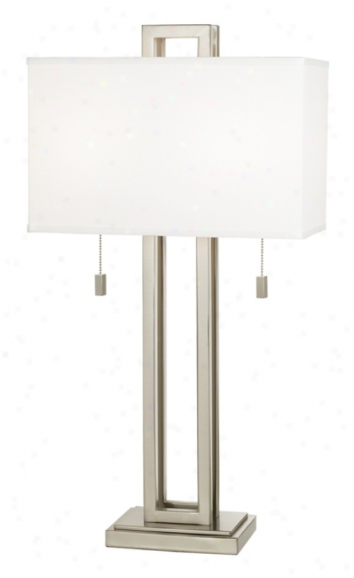 Possini Euro Design Brushed Nickel Rectangle Table Lamp (77738)