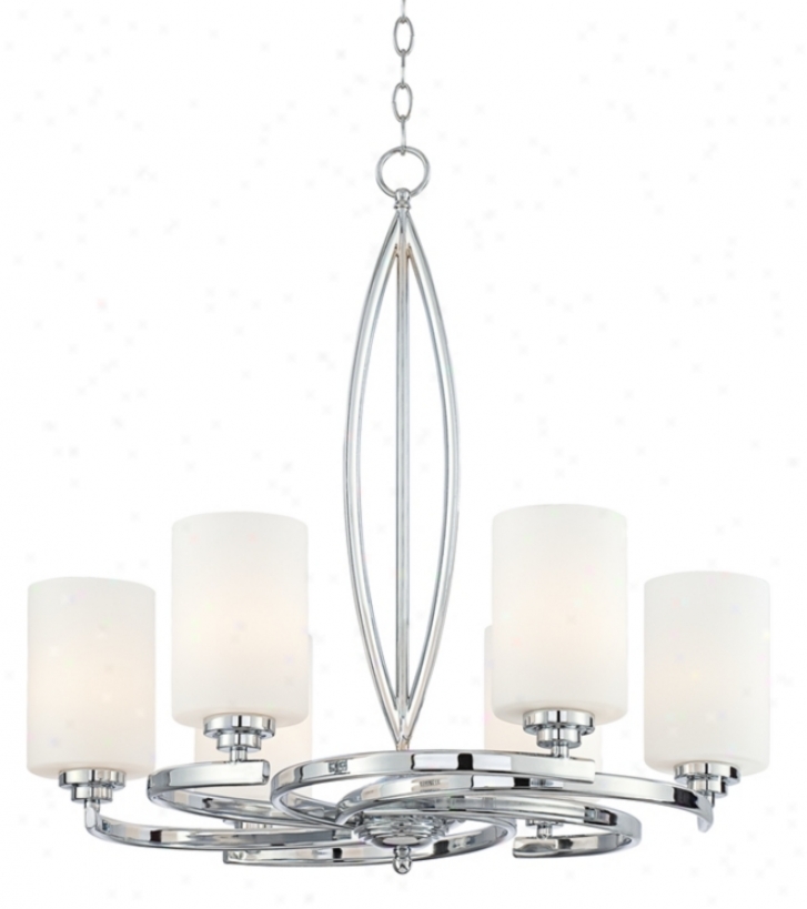 Possini Euro Design Swirl Escutcheon 26" Wide Chrome Chandelier (p0366)