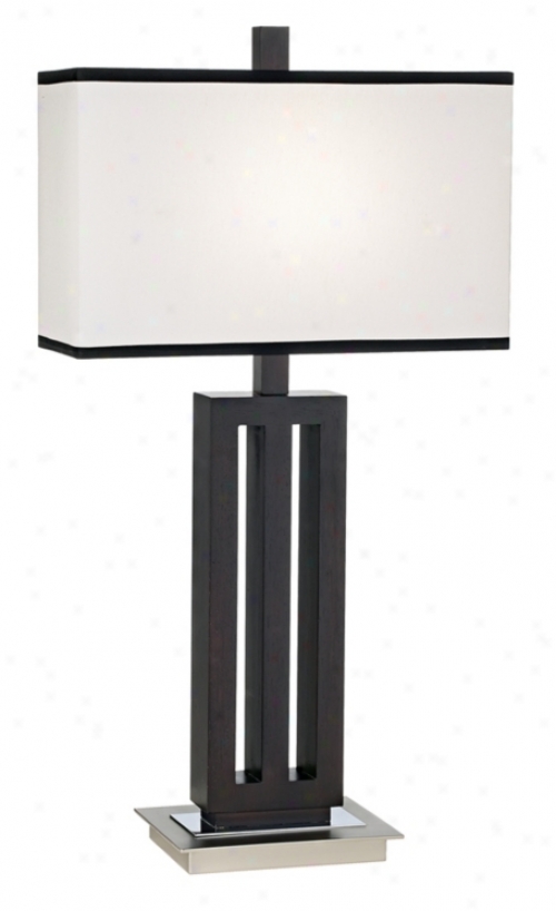 Possini Euro Design Triple Column Wood Table Lamp (84667)