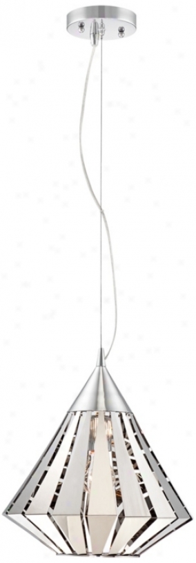 Possini Euro Diamond 12" Wide  Chrome Pendant Light (v8451)