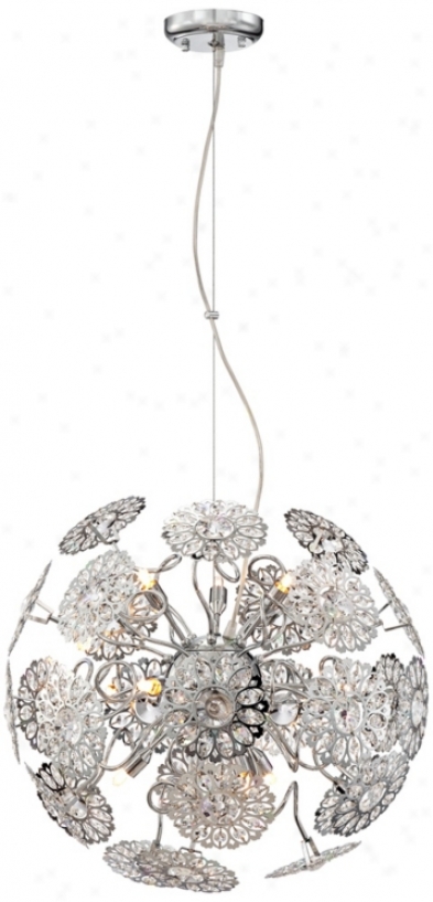 Possini Euro Floral Sphere 20" Wide Crystal Pendant Light (w5435)