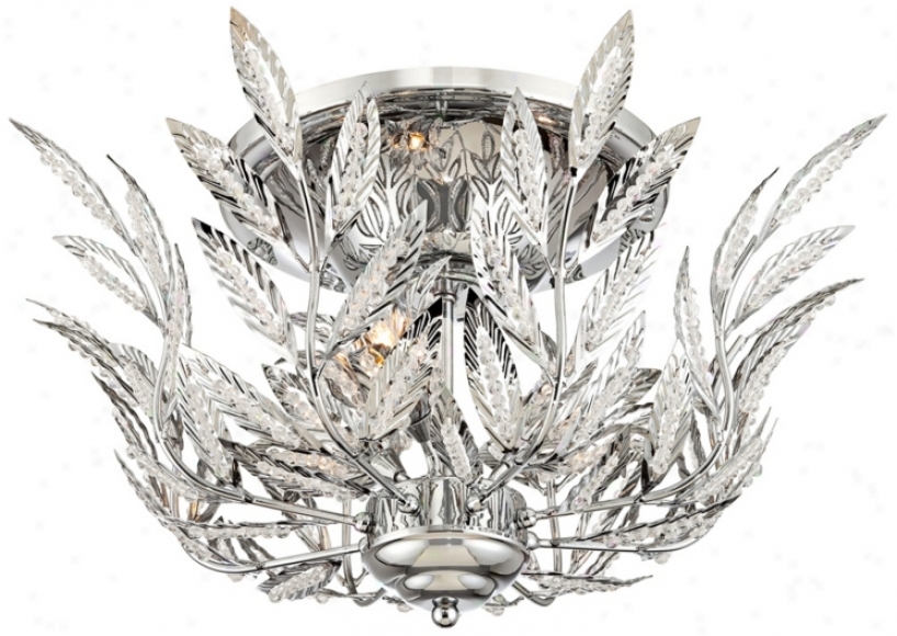 Possini Euro Leafy 19 3/4" Wide Chrome Ceiling Light (w5374)