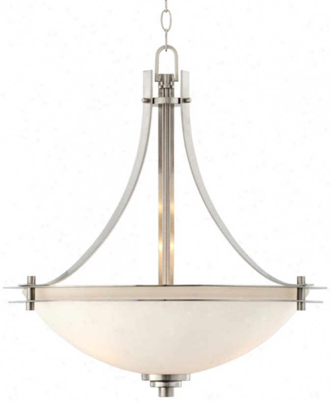 Possini Ehro Metro Brushed Nickel Bowl Pendant Chandelier (t6751)