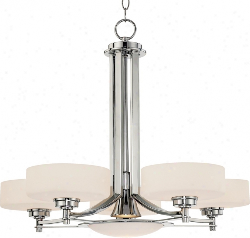 Possini Euro Opal Etched Glass 5+1 Light Chandelier (71325)