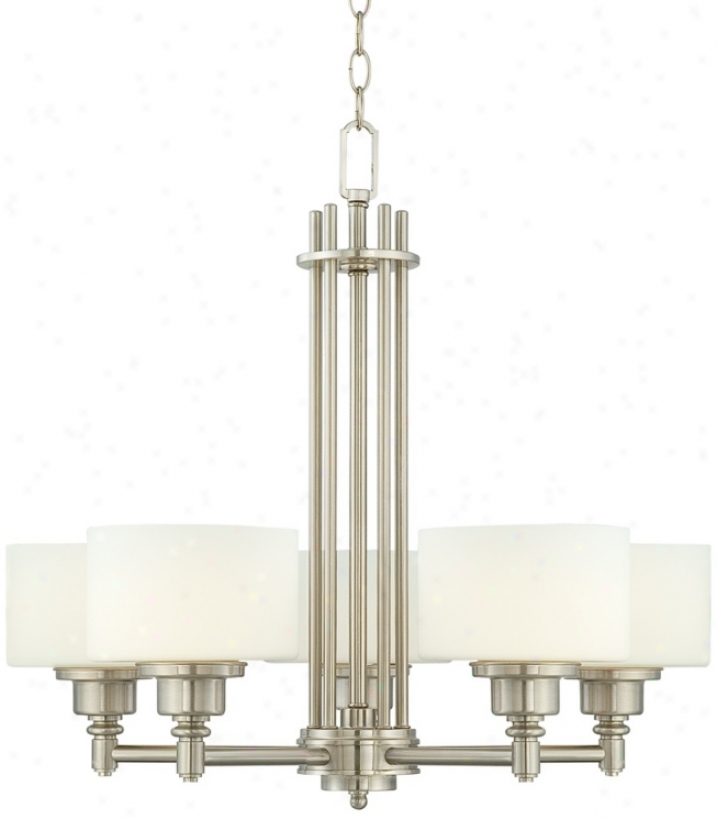 Possjni Euro Opal Glass 26 1/2" Wide 5-light Chandelier (r0126)