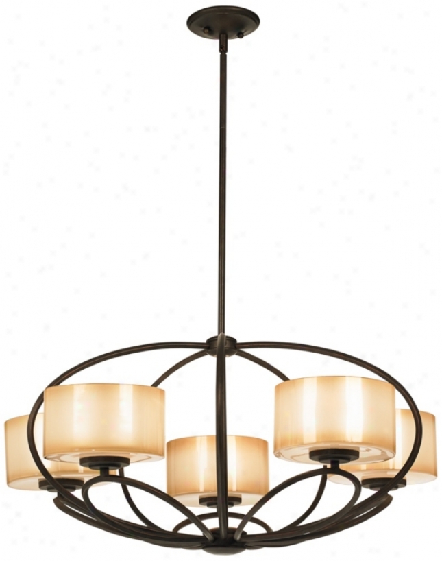 Possini Euro Petals 32" Wide Scavo Bronze Chandelier (v6155)