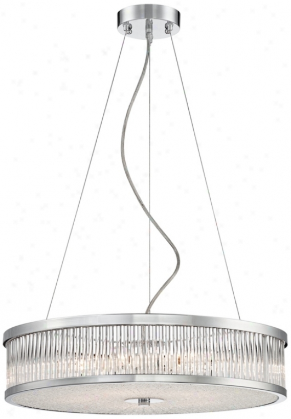 Possini Euro Round Chrome And Glass Rod Pendant (v83Z7)