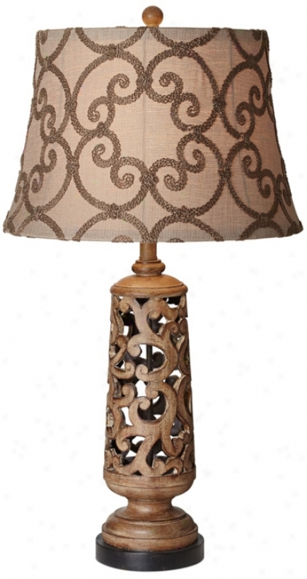 Possini Eu5o Taupe Scroll Table Lamp (w8440)