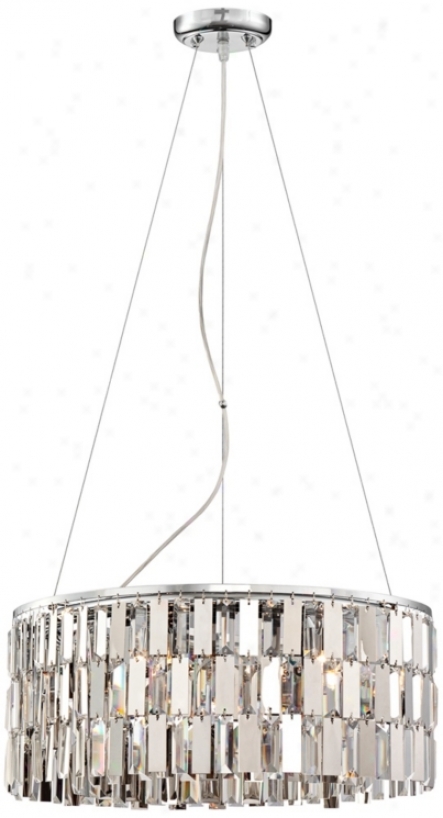 Possini Euro Wave Rectangle 20" Chrome Pendant Ligth (w5427)