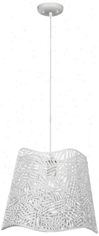 Possini Euro Wilmington 16" Wide Cut-out White Pendant Light (v8443)