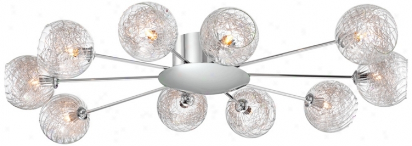 Possini Euro Wired 30 1/4&qu0t; Glass And Chrome Ceiling Light (x0361)