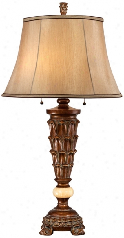 Possini Roman Bronze With Onyx Font Table Lamp (v1358)