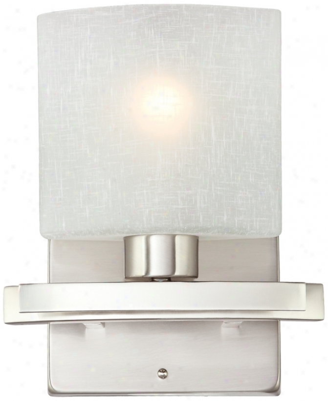 Possini White Lineh Glass 8 1/2" Wide Bath Wall Sconce (m2865)