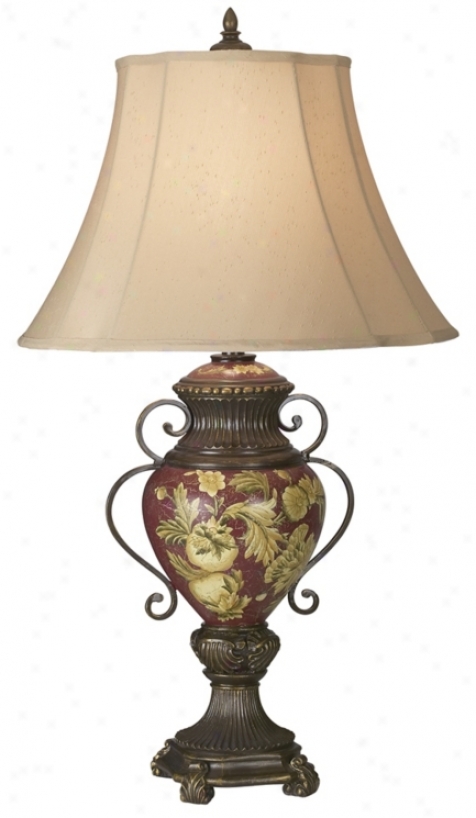 Possini&#174; Collection Tuscan Red Floral Urn Synopsis Lamp (00754)