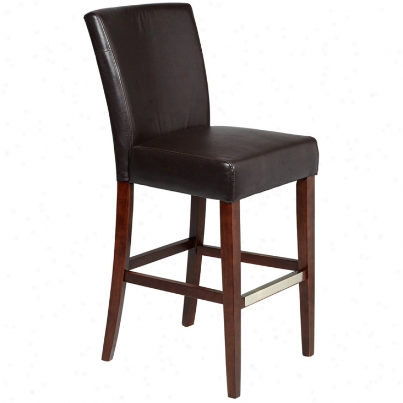 Powell Axelrod Brown Bonded Leather 30 1/4" High Barstool (u4892)