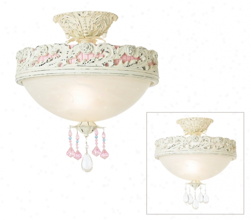 Pretty In Pink 13 1/2" Wide Custom Look Ceiling Light (69790)