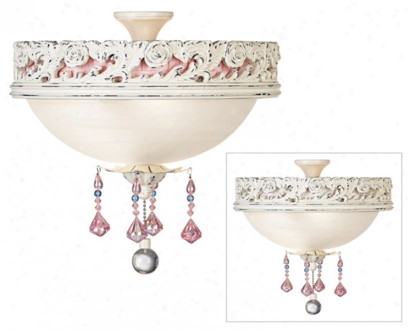 Pretty In Pink Pull Chain Ceiling Fan Light Outfit (13985)