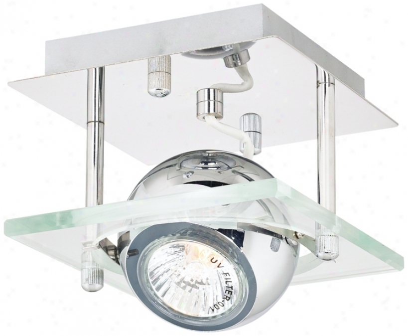 Pro Track&#174; Wheel Chrome And Glass 5" Wide Ceiling Light (r5962)