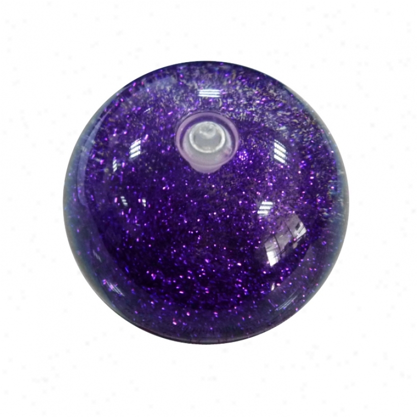 Purple Glitter Led Flashing Bouncy Ball (w0875)