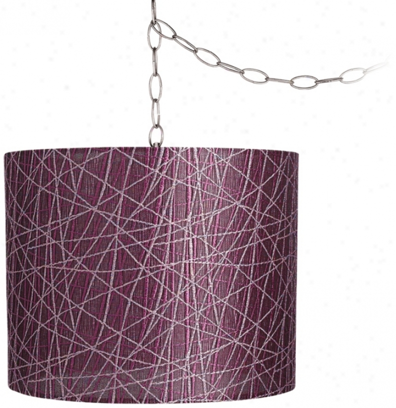 Purple Lines 14" Wide Brushed Steel Swag Chandelier (w2813-v4688)