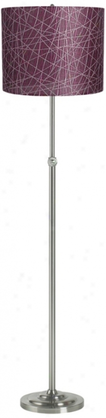 Purple Lines Brushed Steel Adjustable Floor Lamp (98114-v4688)