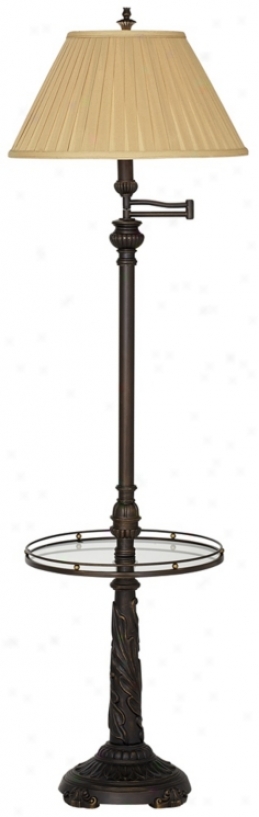 Quoizel Swing Arm Glasss Tray Table Floor Lamp (21740)