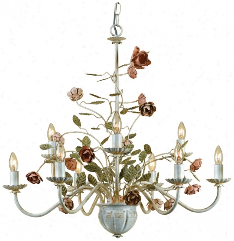 Ramblin Rose Hwnd-crafted 25" Wide Chandelier (r3516)