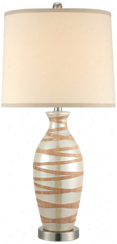 Random Stripe Two-tone  Ceramic Table Lamp (3568)