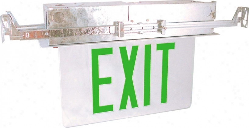 Recessed Led Greej Exit Sign (49796)