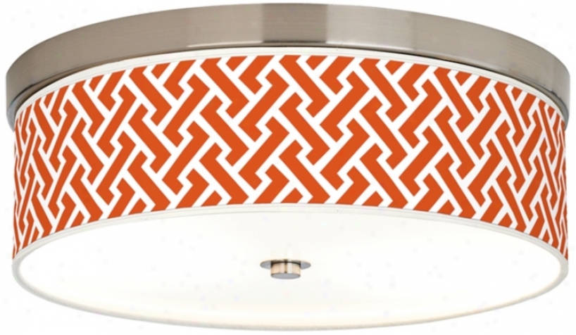 Red Brick Weave Giclee Energy Efficient Ceiling Light (h8796-w3712)