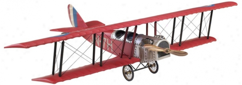 Red Jenny American Airplane Scale Model (t1544)