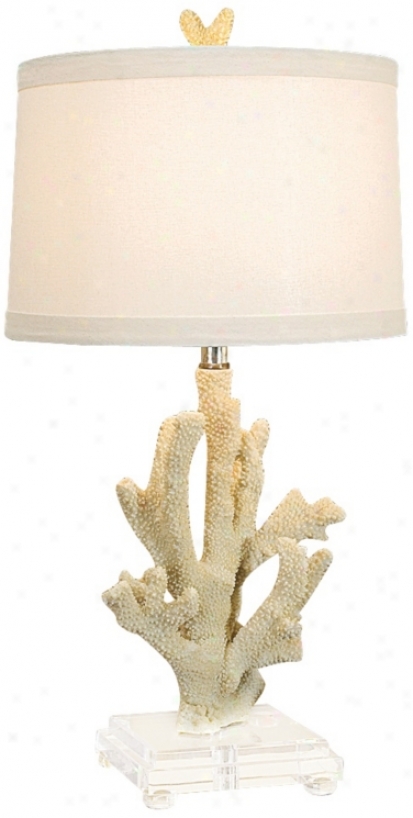 Regina-andrew White Coral On Lucite Base Table Lamp (v9407)