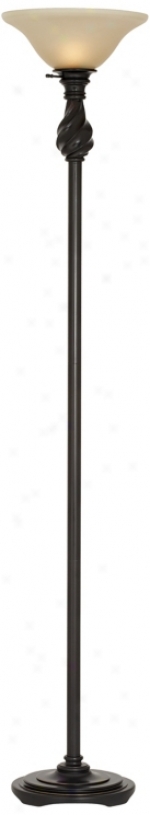 Restoration Bronze Torchiere Floor Lamp (n1064)