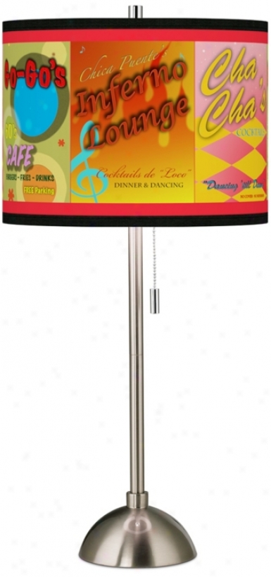 Retro Diner Giclee Conremporary Table Lamp (60757-v8335)