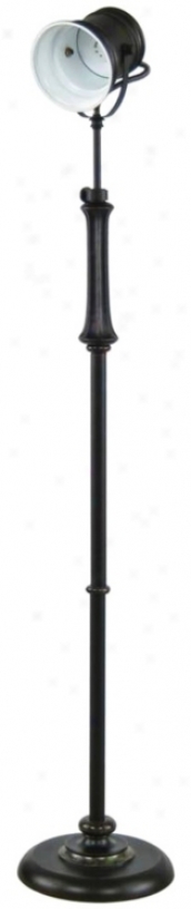 Retro Spotlight Espresso Bronze Adjustable Height Floor Lamp (v7097)