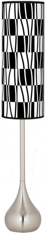 Reverb Black And White Giclee Teardrop Torchiere Floor Lamp (r1702-t0438)