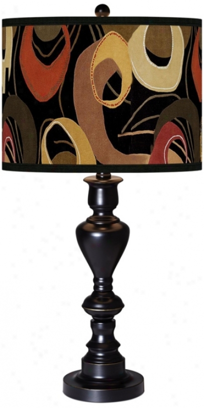 Rhythm Motif Giclee Glow Black Bronze Table Lamp (x0022-x2763)